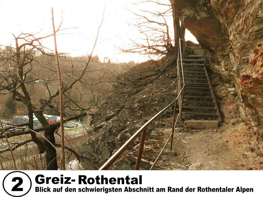 Blick auf den schwierigsten Teil am Rand der Rothentaler Alpen