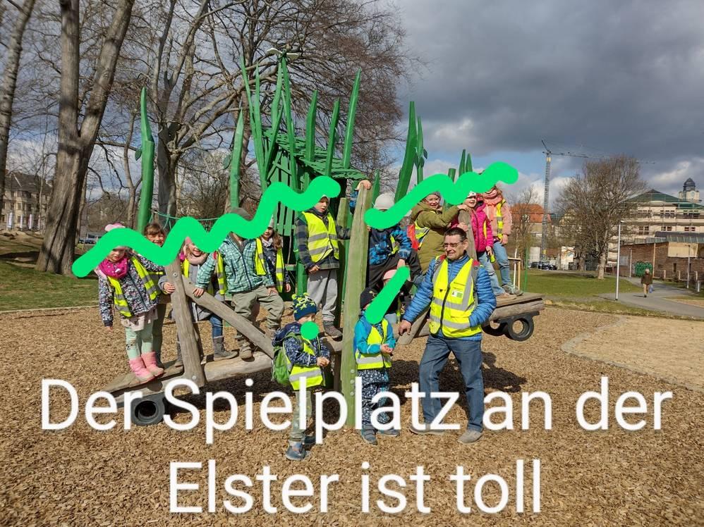 Der Spielplatz an der Elster ist toll