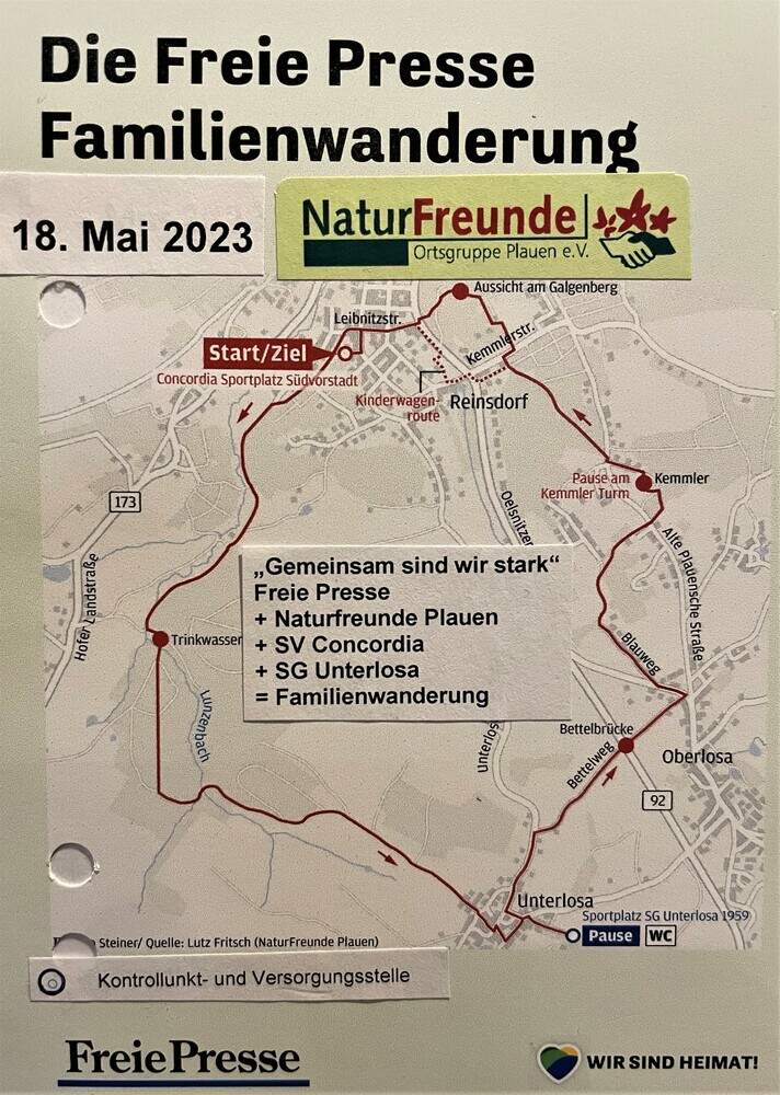 Streckenführung der FP-Wanderung